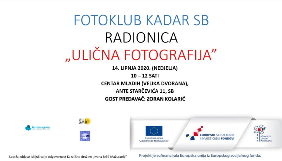 Radionica “Ulična fotografija”, gost: Zoran Kolarić