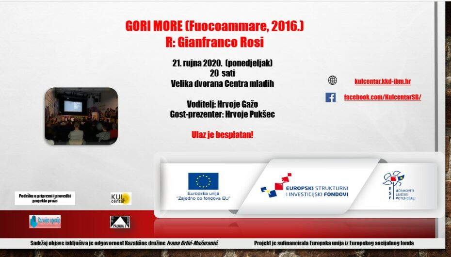 Dokumentarac GORI MORE (Fuocoammare, 2016), R: Gianfranco Rosi